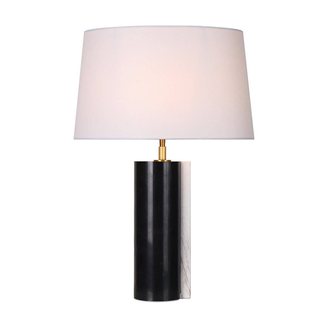 Dislocated black and white mable table lamp